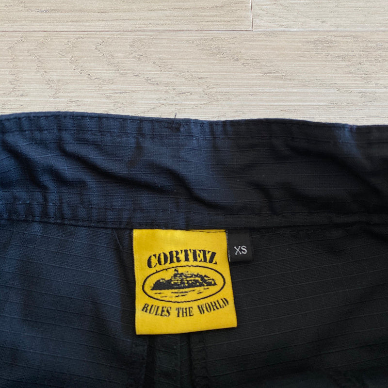 CORTEIZ ALCATRAZ GUERRILAZ CARGO PANTS BLACK/YELLOW - logo - replica sneakers
