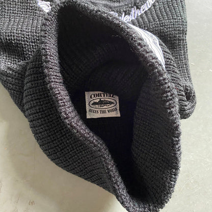 CORTEIZ KNIT BALACLAVA BLACK WHITE - back view - replica sneakers