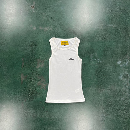 CORTEIZ Waffle Tank Top - White Unisex Streetwear Limited Edition - The CORTEIZ WAFFLE TANK TOP WHITE - REPLICA combines sleek minimalism with streetwear functionality. Crafted