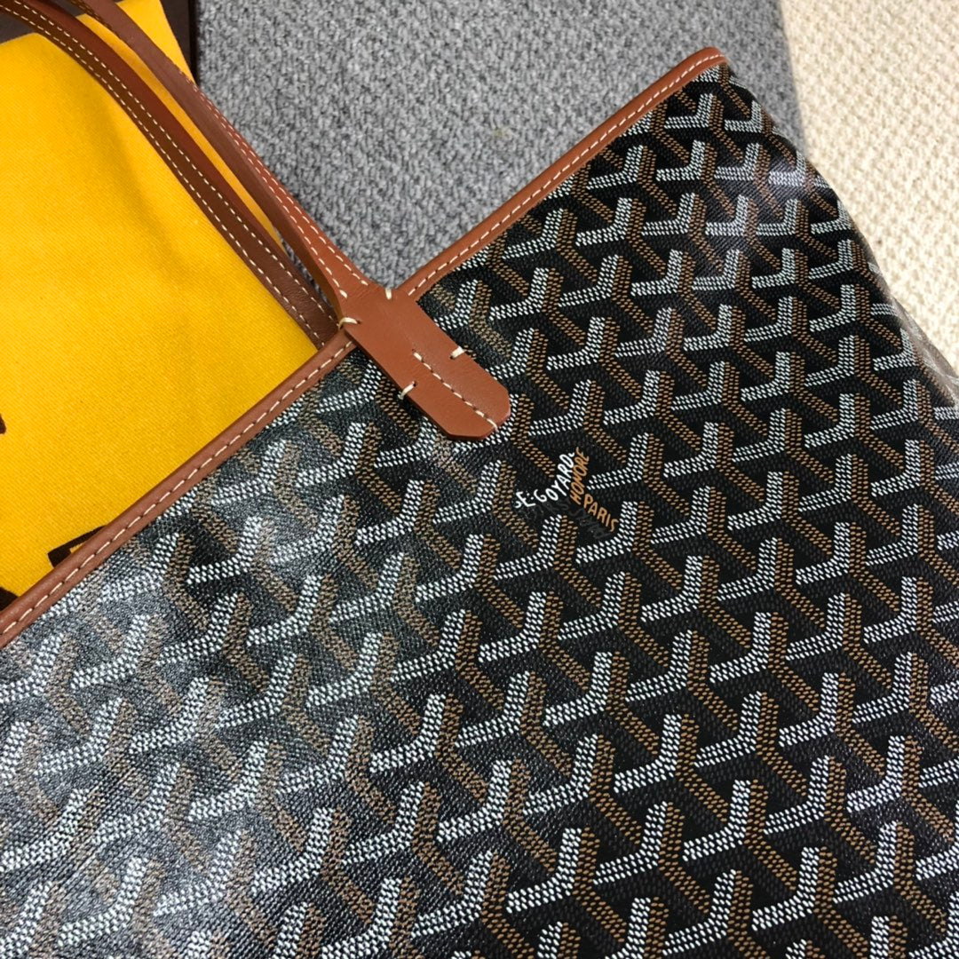 GOYARD ARTOIS PM TOTE BAG BLACK & TAN - detail - replica sneakers