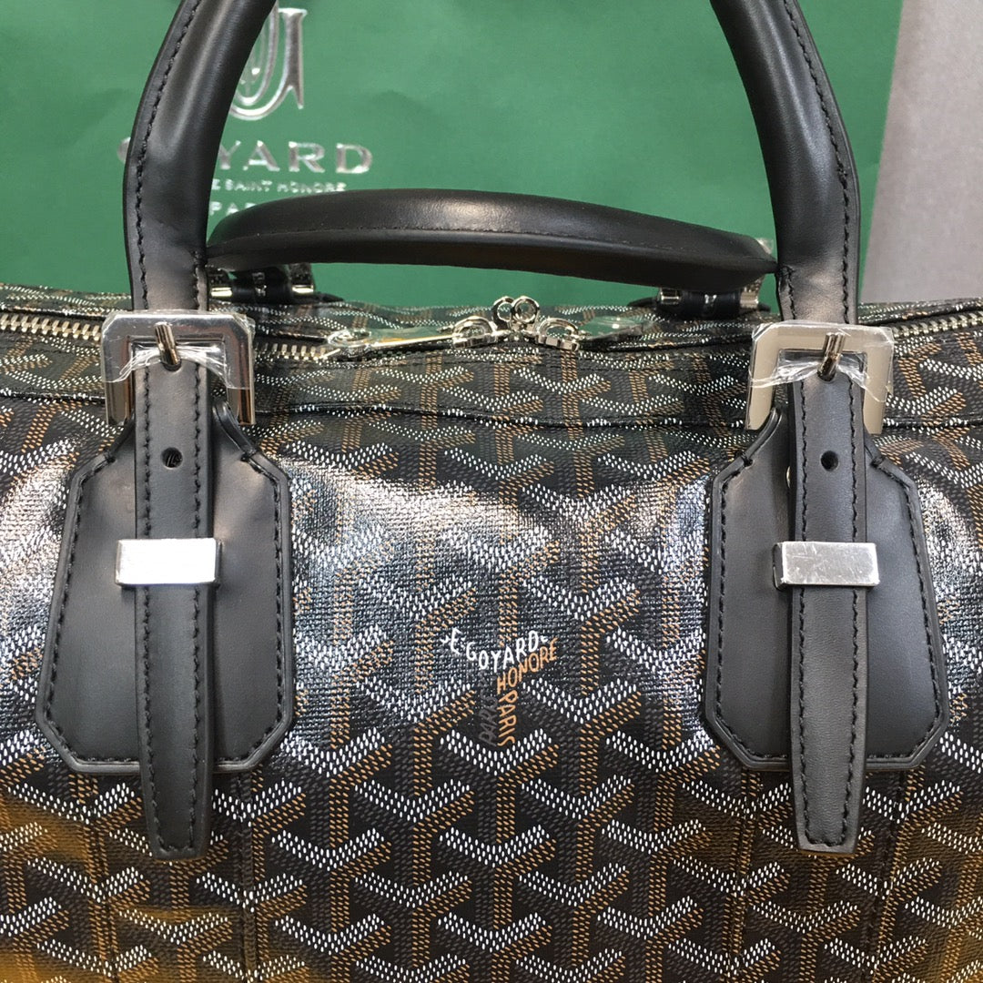 GOYARD BOSTON 50 TRAVEL BAG BLACK - close up - replica sneakers