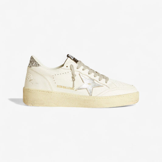 Golden Goose Ball Star 2 Sneaker c - Silver Glitter - White Unisex Streetwear Limited Edition