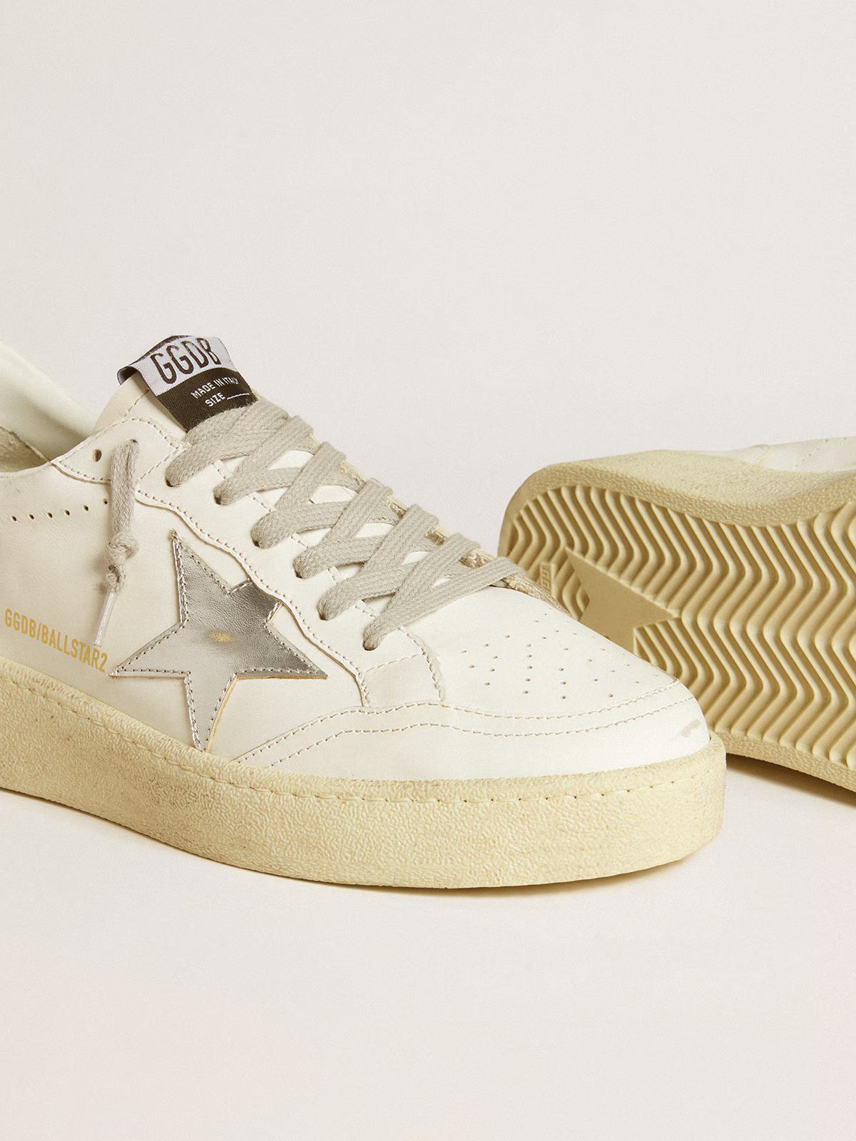 Golden Goose Ball Star 2 Sneaker c - Silver Glitter - White Unisex Streetwear Limited Edition
