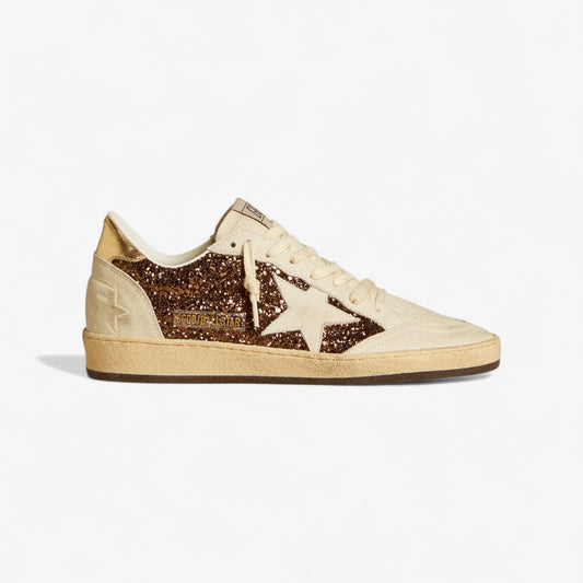 Golden Goose Ball Star Sneaker c Bronze Glitter - White Unisex Streetwear Limited Edition