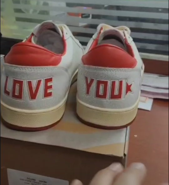 Golden Goose Ball Star Sneaker c Cream & - Red Unisex Streetwear Limited Edition