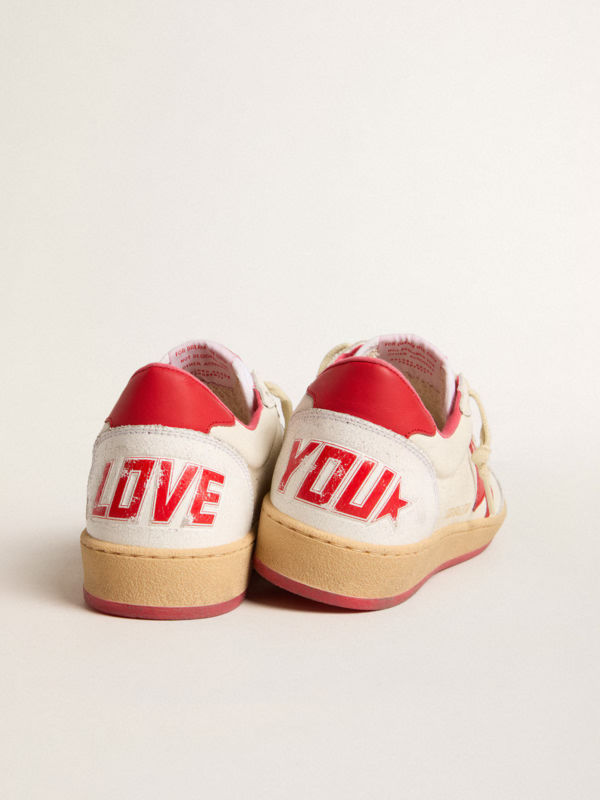 Golden Goose Ball Star Sneaker c Cream & - Red Unisex Streetwear Limited Edition