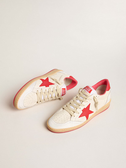 Golden Goose Ball Star Sneaker c Cream & - Red Unisex Streetwear Limited Edition