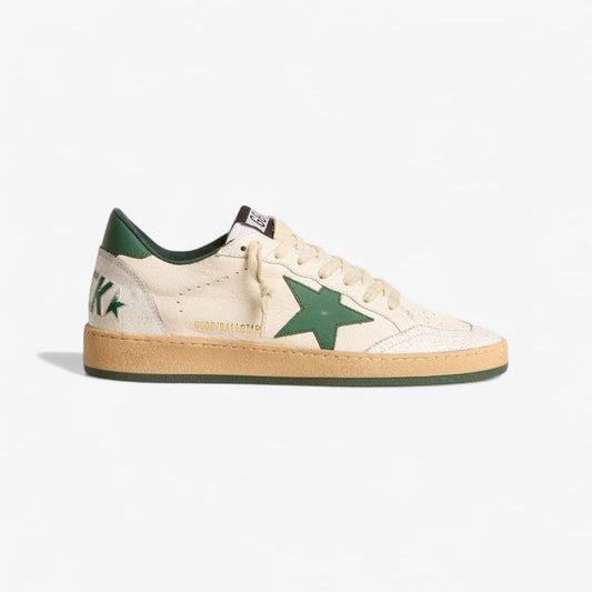 Golden Goose Ball Star Sneaker c - Green Distressed Suede - White Unisex Streetwear Limited Edition