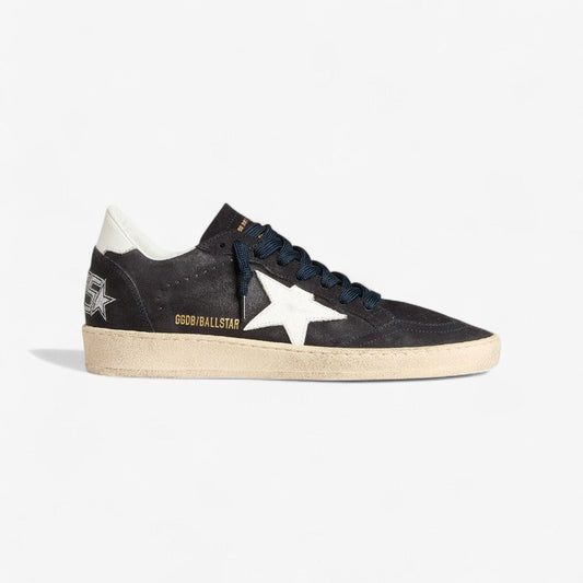 Golden Goose Ball Star c Navy Suede With Star Sneakers - White Unisex Streetwear Limited Edition
