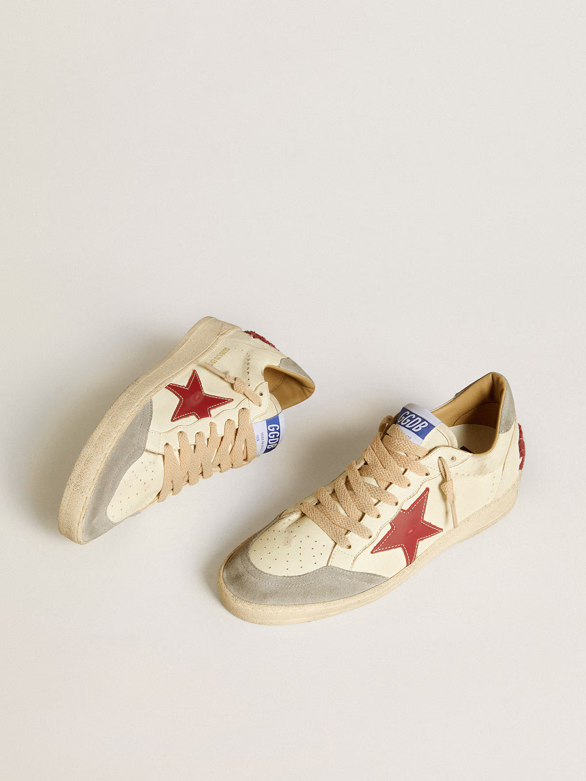 Golden Goose Ltd Edition Sneaker c Cream With Star - Red Unisex Streetwear Limited Edition