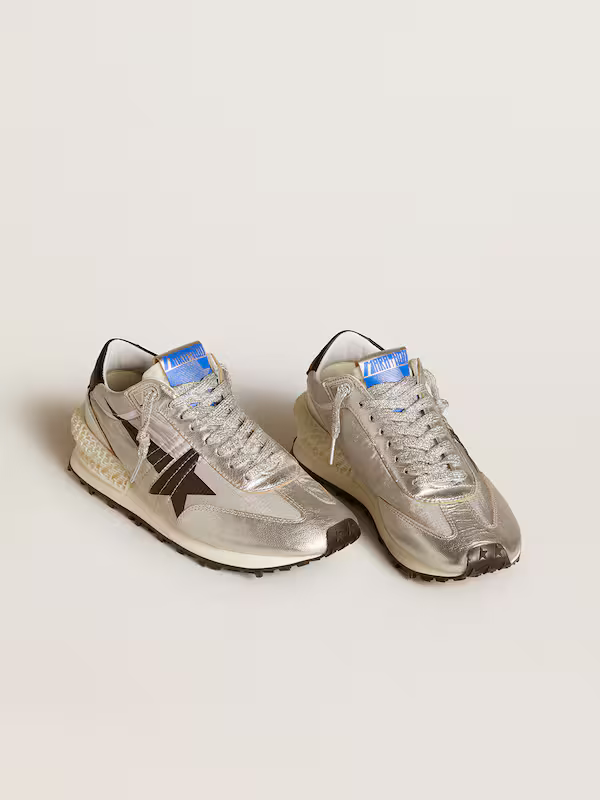 Golden Goose Marathon Sneaker c Silver & Shoes - Black Unisex Streetwear Limited Edition