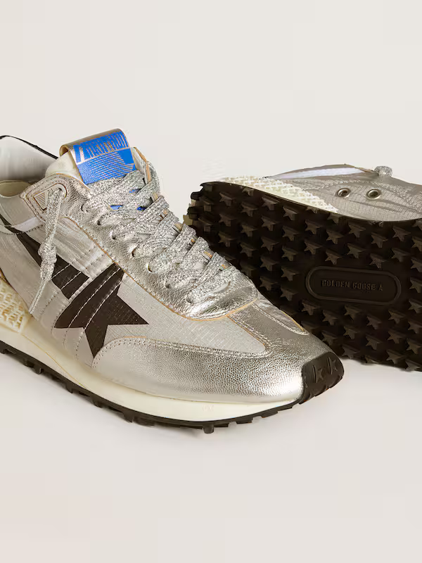 Golden Goose Marathon Sneaker c Silver & Shoes - Black Unisex Streetwear Limited Edition