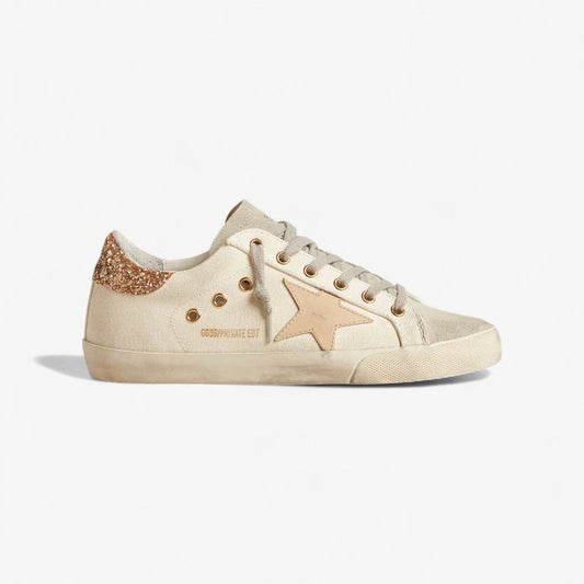 Golden Goose Private Edit Glitter Heel Sneaker - Beige Unisex Streetwear Limited Edition