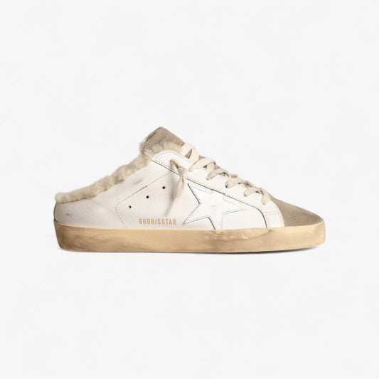 Golden Goose Shearling Slide Super-star Sneaker In - White Unisex Streetwear Limited Edition