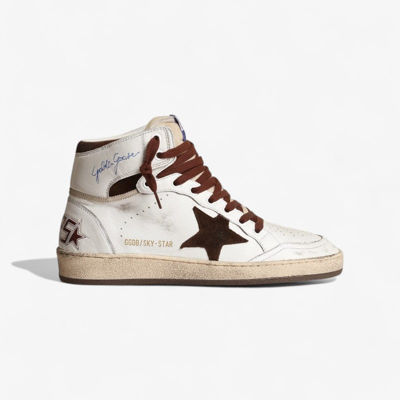 Golden Goose Sky-star High-top Sneaker Sneakers - Brown Unisex Streetwear Limited Edition