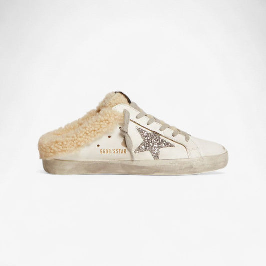 Golden Goose Slide-in Superstar Mule With Shearling - White Unisex Streetwear Limited Edition