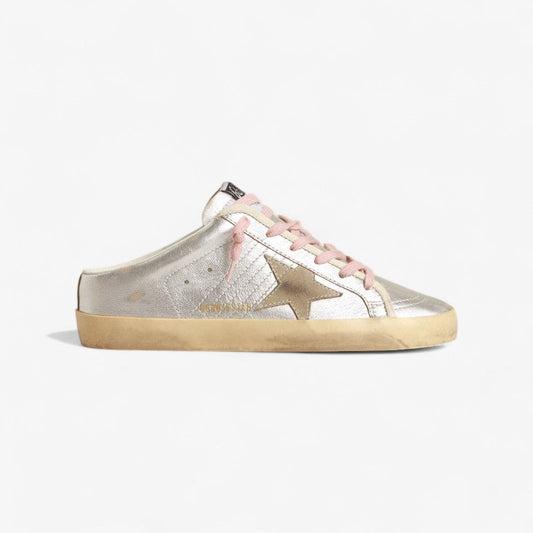 Golden Goose Slide Super-star Sneaker In Silver And - Pink Unisex Streetwear Limited Edition
