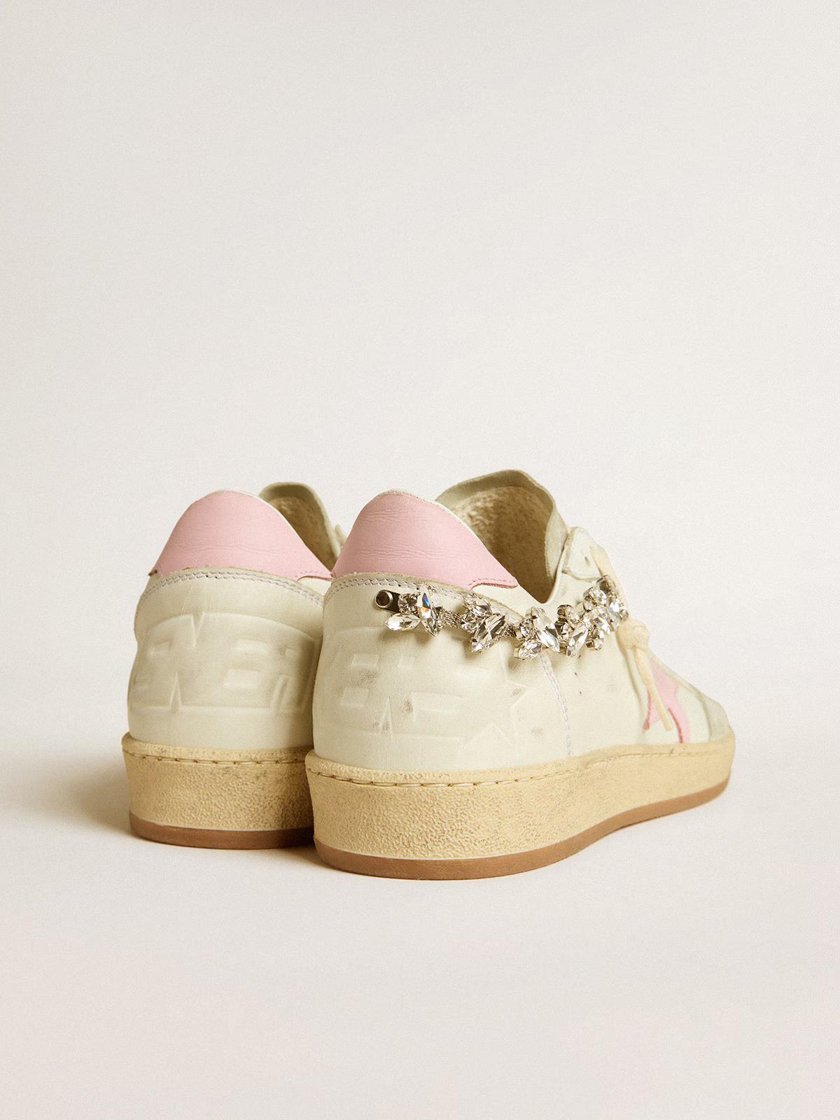 Golden Goose Stardan Sneaker With Star And Crystal Chain - Pink Unisex Streetwear Limited Edition