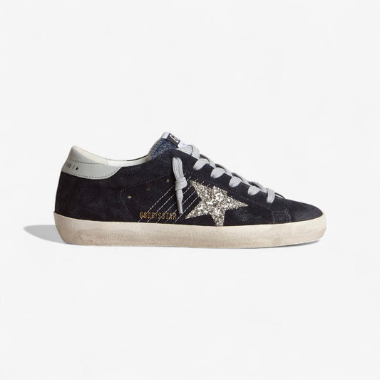 Golden Goose Super-star Glitter Star c Midnight Suede - Blue Unisex Streetwear Limited Edition