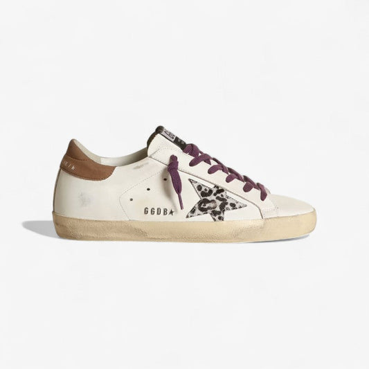 Golden Goose Super-star Leopard Star Sneaker - White Unisex Streetwear Limited Edition