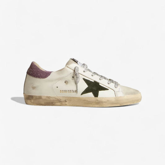 Golden Goose Super-star Olive Python Sneaker - White Unisex Streetwear Limited Edition