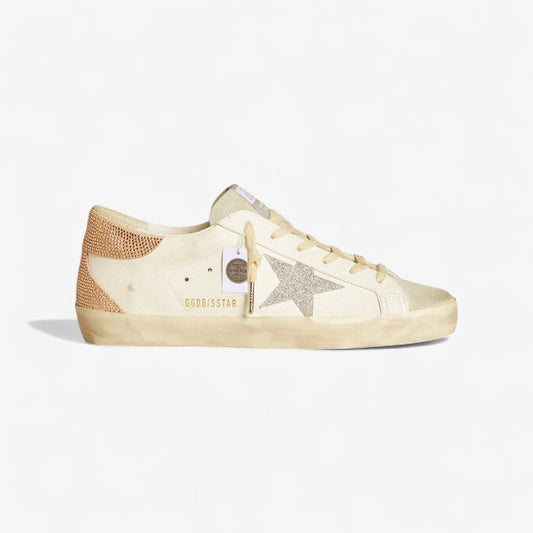 Golden Goose Super-star Swarovski Edition c Champagne Mi - - Cream Unisex Streetwear Limited Edition