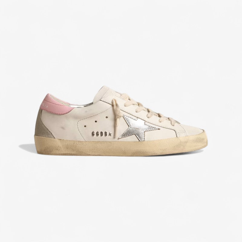 Golden Goose Super-star & Pink Sneaker - White Unisex Streetwear Limited Edition