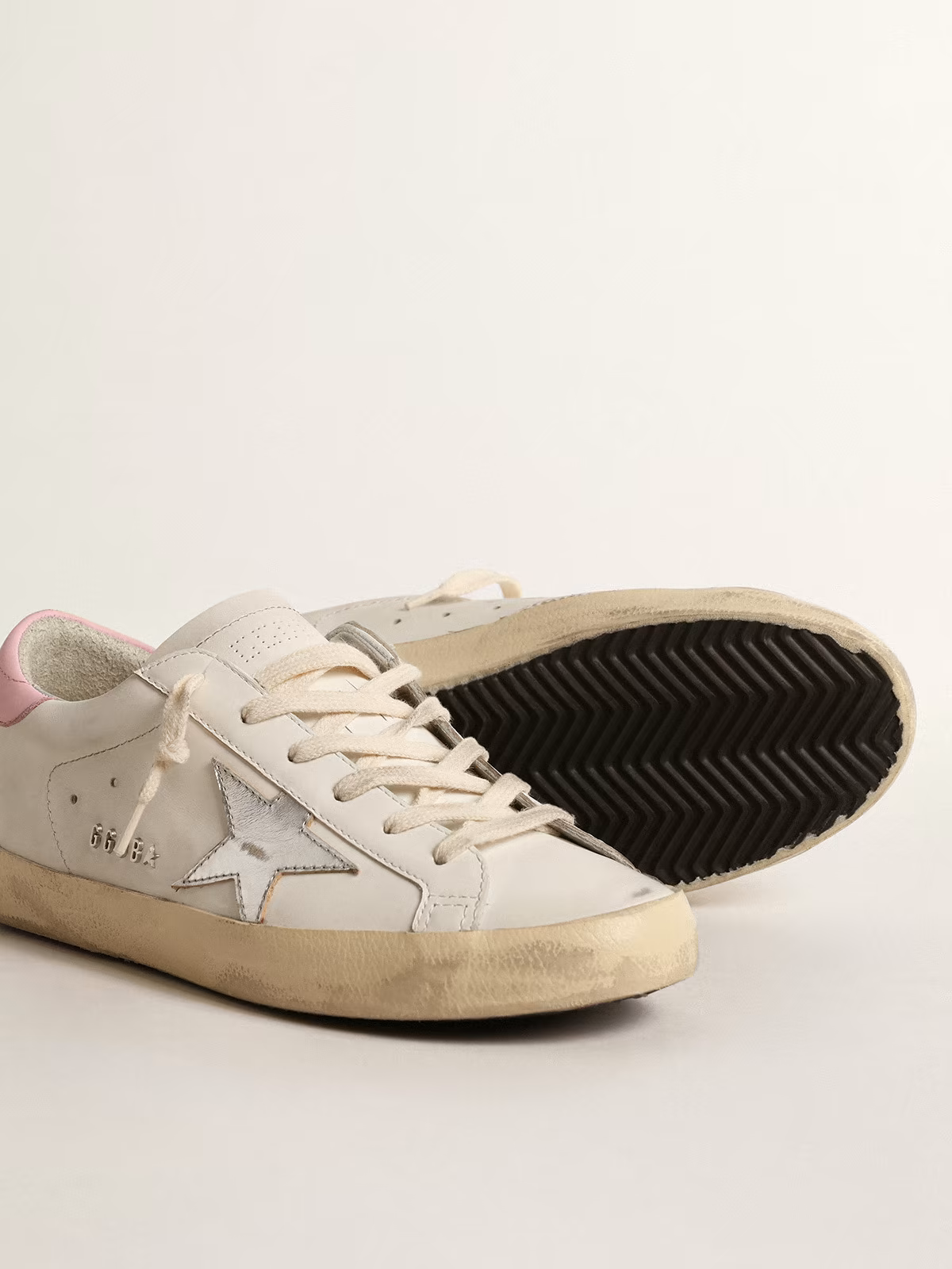 Golden Goose Super-star & Pink Sneaker - White Unisex Streetwear Limited Edition