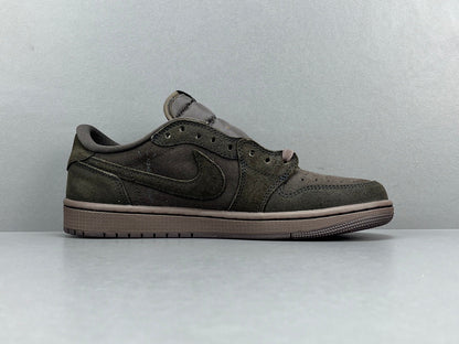 JORDAN 1 Retro Low Og Sp - Travis Scott Velvet - Brown Unisex Streetwear Limited Edition - The JORDAN 1 RETRO LOW OG SP x TRAVIS SCOTT VELVET BROWN - REPLICA combines