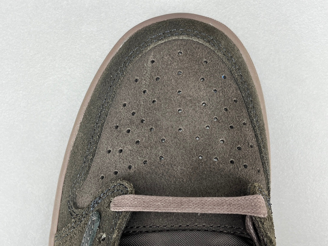 JORDAN 1 Retro Low Og Sp - Travis Scott Velvet - Brown Unisex Streetwear Limited Edition - The JORDAN 1 RETRO LOW OG SP x TRAVIS SCOTT VELVET BROWN - REPLICA combines