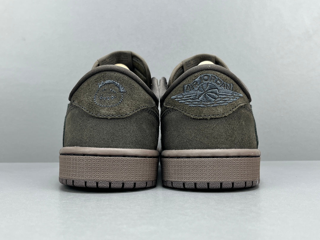 JORDAN 1 Retro Low Og Sp - Travis Scott Velvet - Brown Unisex Streetwear Limited Edition - The JORDAN 1 RETRO LOW OG SP x TRAVIS SCOTT VELVET BROWN - REPLICA combines