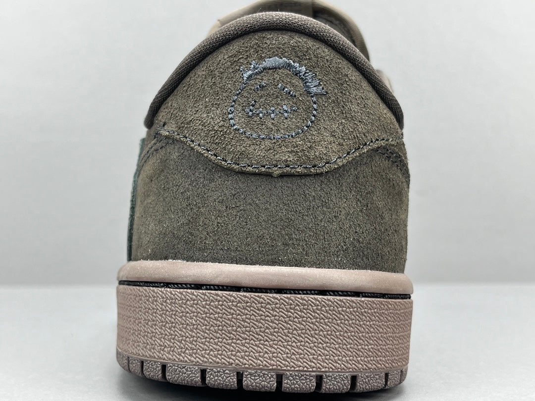 JORDAN 1 Retro Low Og Sp - Travis Scott Velvet - Brown Unisex Streetwear Limited Edition - The JORDAN 1 RETRO LOW OG SP x TRAVIS SCOTT VELVET BROWN - REPLICA combines
