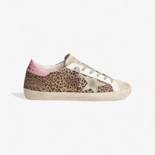 Leopard-print Suede Super-star Sneakers - Pink Unisex Streetwear Limited Edition