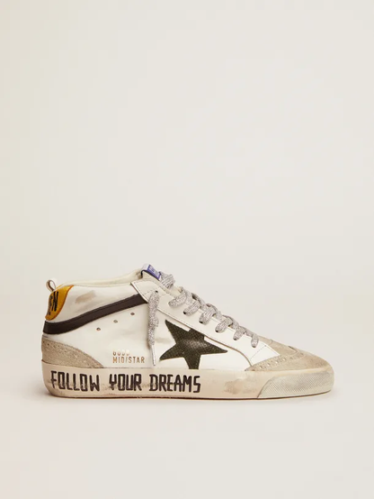 Mid Star Ltd Sneakers With Leather And Suede Upper And Snake-print Leather Star - Black Unisex Streetwear Limited Edition