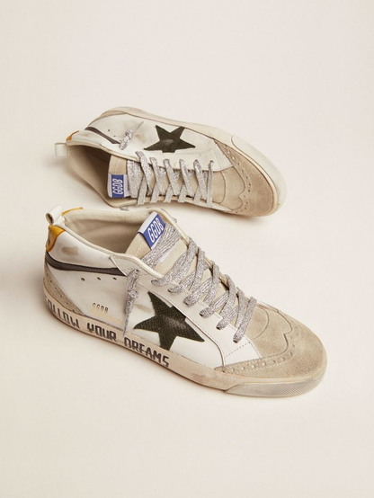 Mid Star Ltd Sneakers With Leather And Suede Upper And Snake-print Leather Star - Black Unisex Streetwear Limited Edition