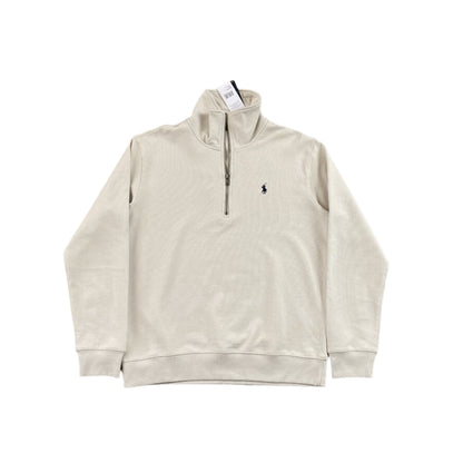 POLO Ralph Lauren Quarter Zip Sweatshirt - White Unisex Streetwear Limited Edition - The POLO RALPH LAUREN QUARTER ZIP SWEATSHIRT WHITE - REPLICA embodies classic sophistication and everyday