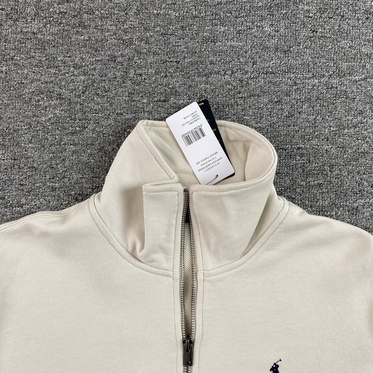 POLO Ralph Lauren Quarter Zip Sweatshirt - White Unisex Streetwear Limited Edition - The POLO RALPH LAUREN QUARTER ZIP SWEATSHIRT WHITE - REPLICA embodies classic sophistication and everyday