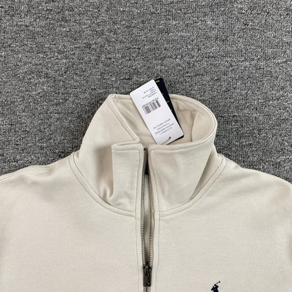 POLO Ralph Lauren Quarter Zip Sweatshirt - White Unisex Streetwear Limited Edition - The POLO RALPH LAUREN QUARTER ZIP SWEATSHIRT WHITE - REPLICA embodies classic sophistication and everyday