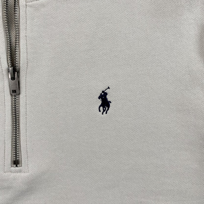 POLO Ralph Lauren Quarter Zip Sweatshirt - White Unisex Streetwear Limited Edition - The POLO RALPH LAUREN QUARTER ZIP SWEATSHIRT WHITE - REPLICA embodies classic sophistication and everyday