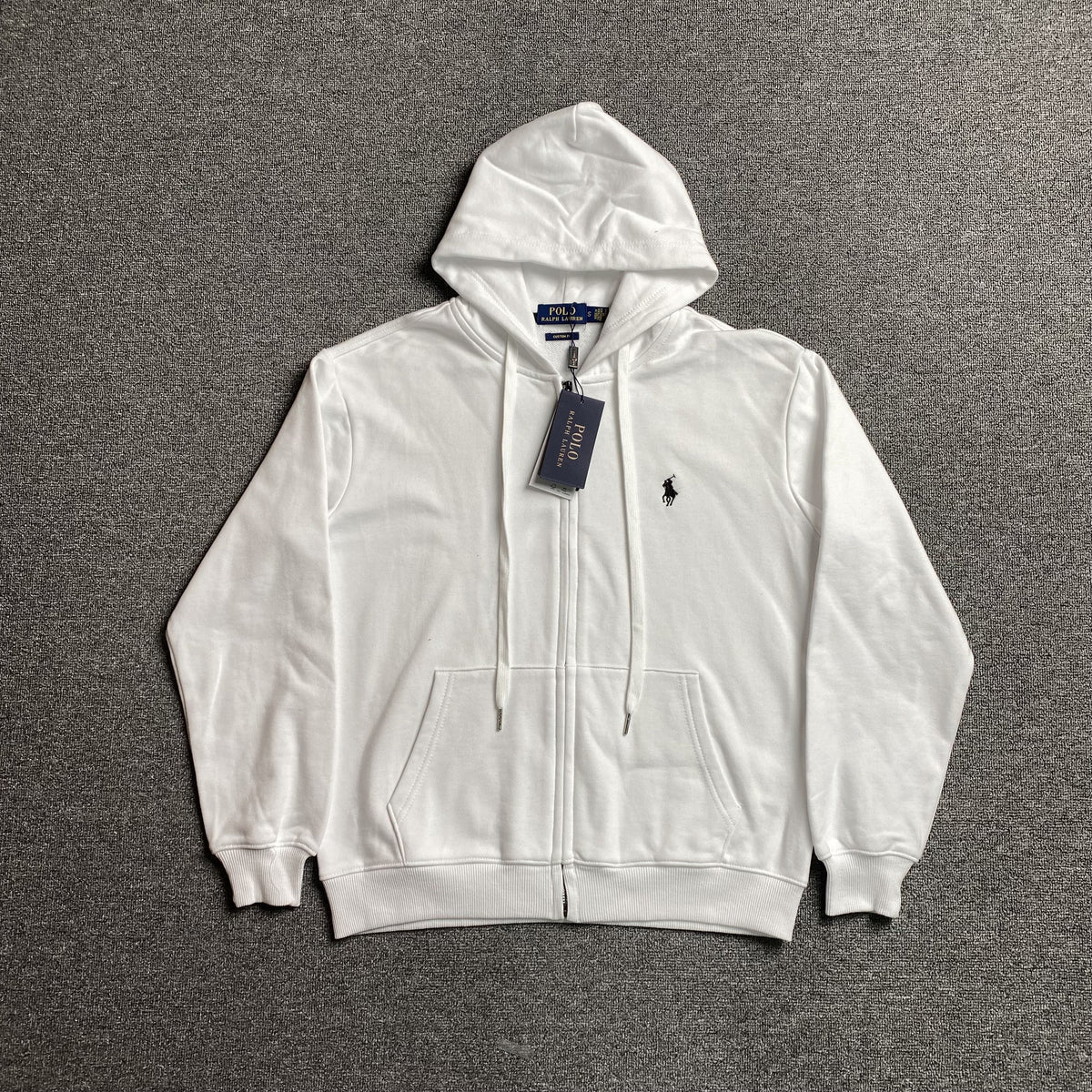 POLO Ralph Lauren Zip-up Hoodie - White Unisex Streetwear Limited Edition - The POLO RALPH LAUREN ZIP-UP HOODIE WHITE - REPLICA blends classic sophistication with casual comfort