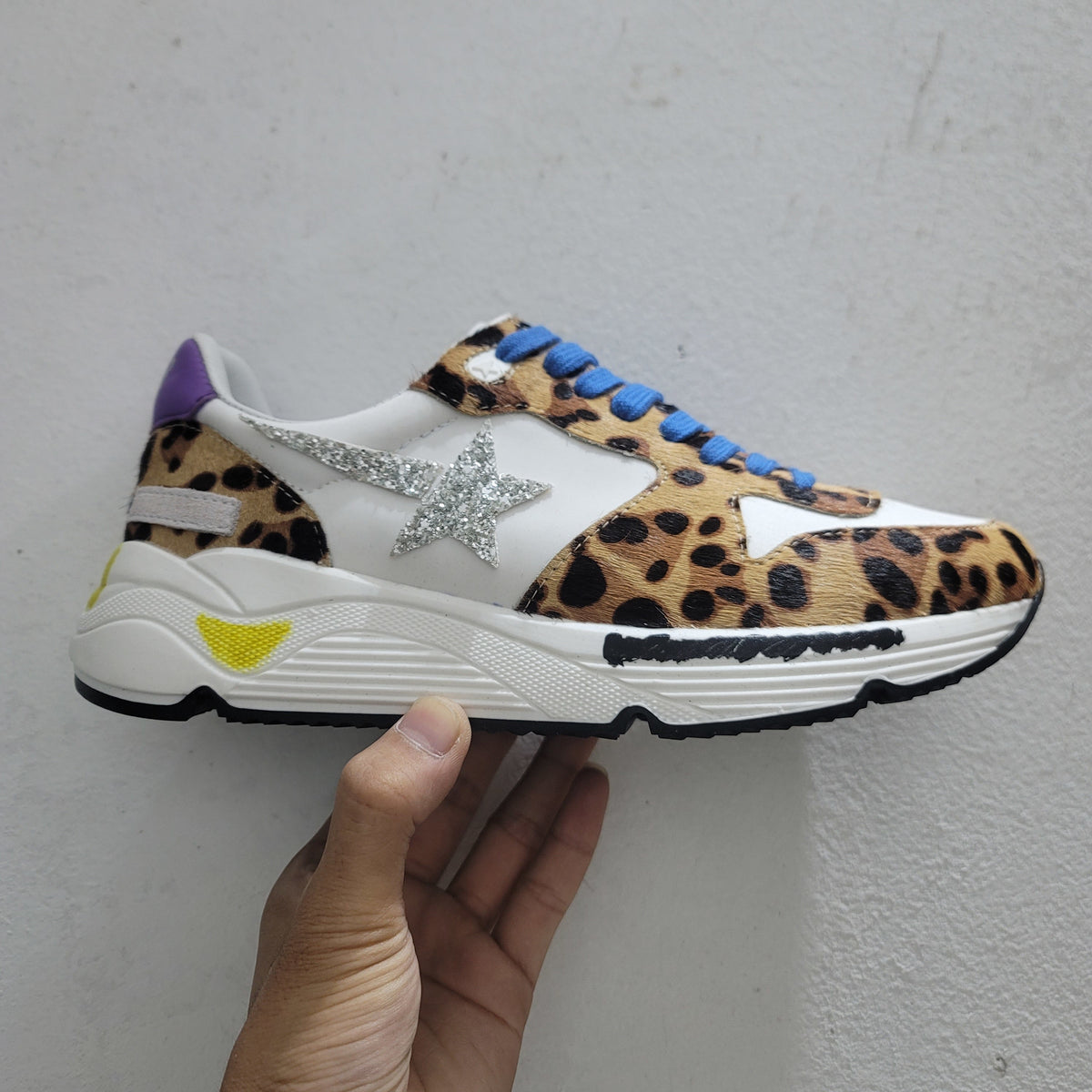 Running Sole Sneakers In Leopard-print Pony Skin - White Unisex Streetwear Limited Edition