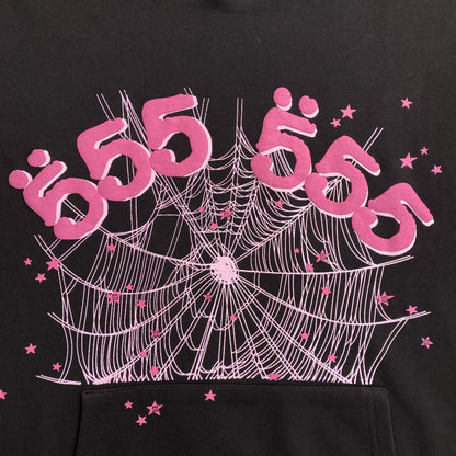 SP5DER ANGEL NUMBER HOODIE BLACK - close up - replica sneakers