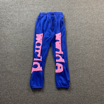 SP5DER Beluga Sweatpants - Blue Unisex Streetwear Limited Edition - The SP5DER BELUGA SWEATPANTS BLUE - REPLICA bring bold streetwear energy and everyday comfort together
