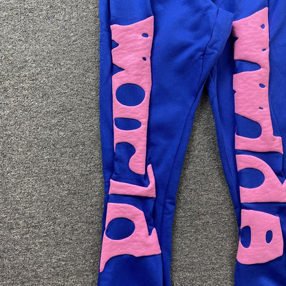 SP5DER Beluga Sweatpants - Blue Unisex Streetwear Limited Edition - The SP5DER BELUGA SWEATPANTS BLUE - REPLICA bring bold streetwear energy and everyday comfort together