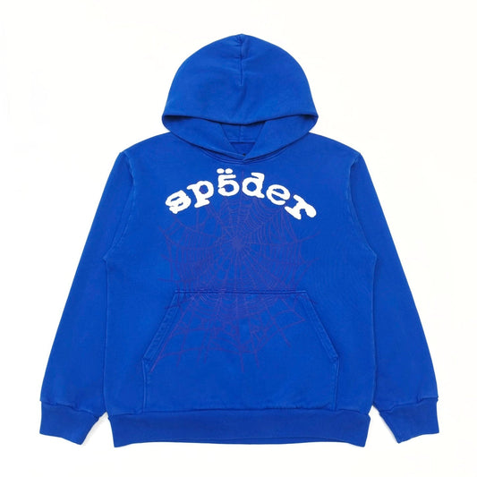 SP5DER Legacy Hoodie - Blue Unisex Streetwear Limited Edition - The SP5DER LEGACY HOODIE BLUE - REPLICA is a bold streetwear essential that effortlessly combines