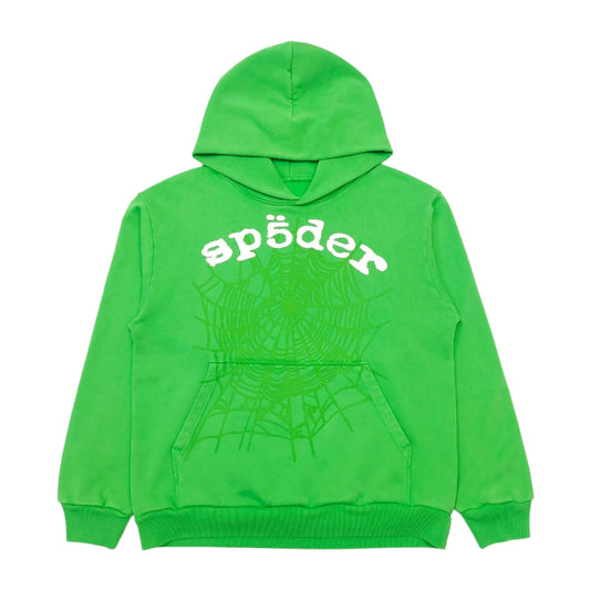 SP5DER Legacy Hoodie - Green Unisex Streetwear Limited Edition - The SP5DER LEGACY HOODIE GREEN - REPLICA is a bold and dynamic addition to your