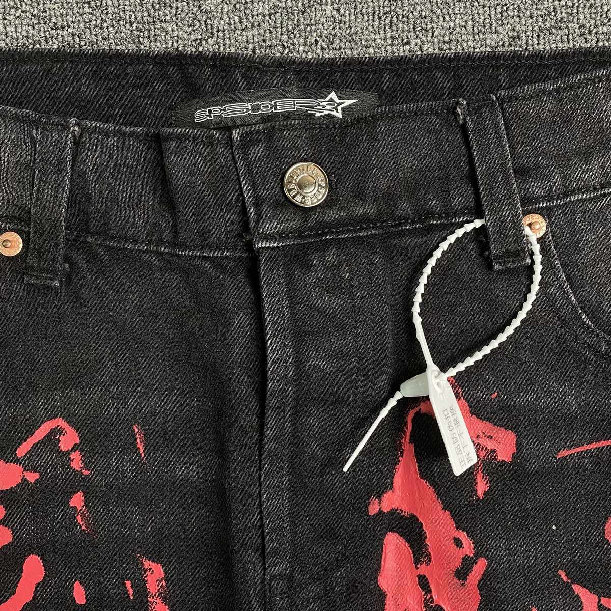 SP5DER PAINTED MOTO DENIM BLACK - logo - replica sneakers