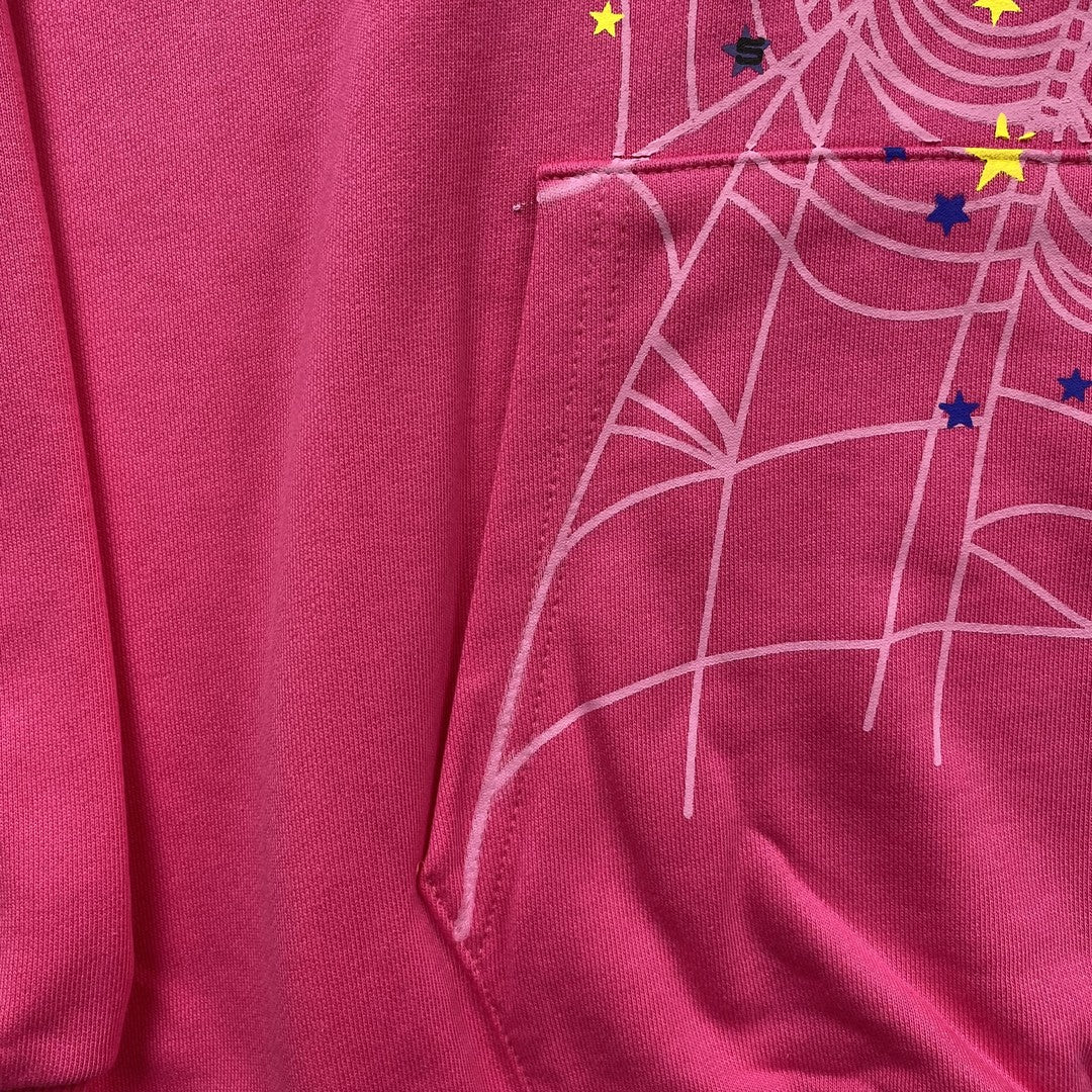 SP5DER P*NK V2 HOODIE PINK - close up - replica sneakers