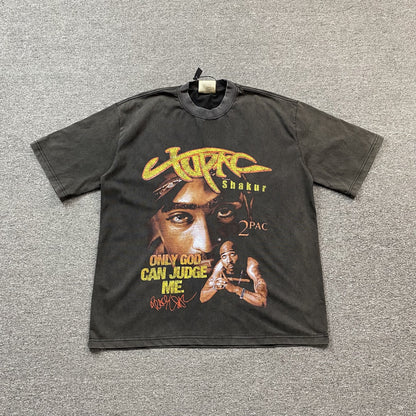 TUPAC Vintage Graphic Tee Dark T-Shirt - Grey Unisex Streetwear Limited Edition - The TUPAC VINTAGE GRAPHIC TEE DARK GREY - REPLICA is a must-have for hip-hop fans