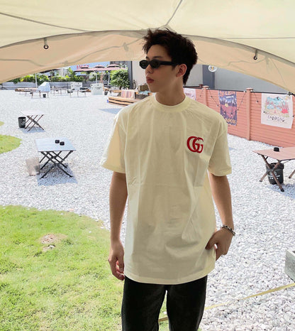 Gucci Double G Logo T-Shirt - close up - replica sneakers